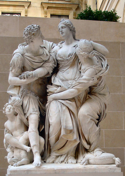 Gemeinsamer Selbstmord des Paetus und der Arria, antike Marmorskulptur im Louvre
