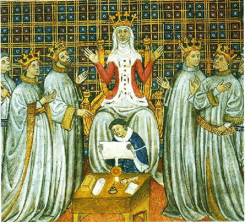 Chrodechilde teilt das Chlodwigs Reich unter seinen 4 Söhnen auf