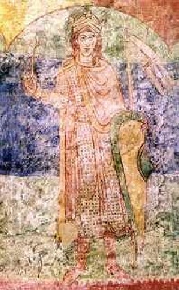 König Wratislaw auf einem Fresko der Katharinenkapelle in Znaim, 1134