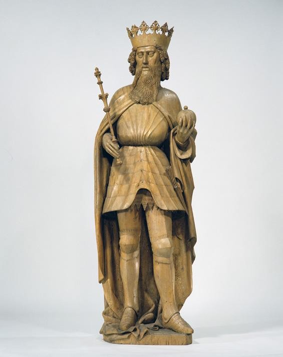 Heiliger Sigismund am Hochaltar von Freising, Skulptur 15.Jhdt.