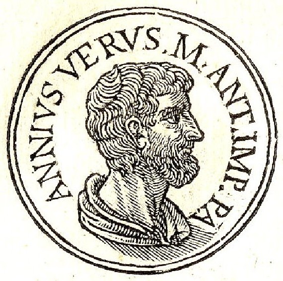 Mark Aurels Vater aus Promptuarii iconum insigniorum von G.Rouille, 16.Jhdt.