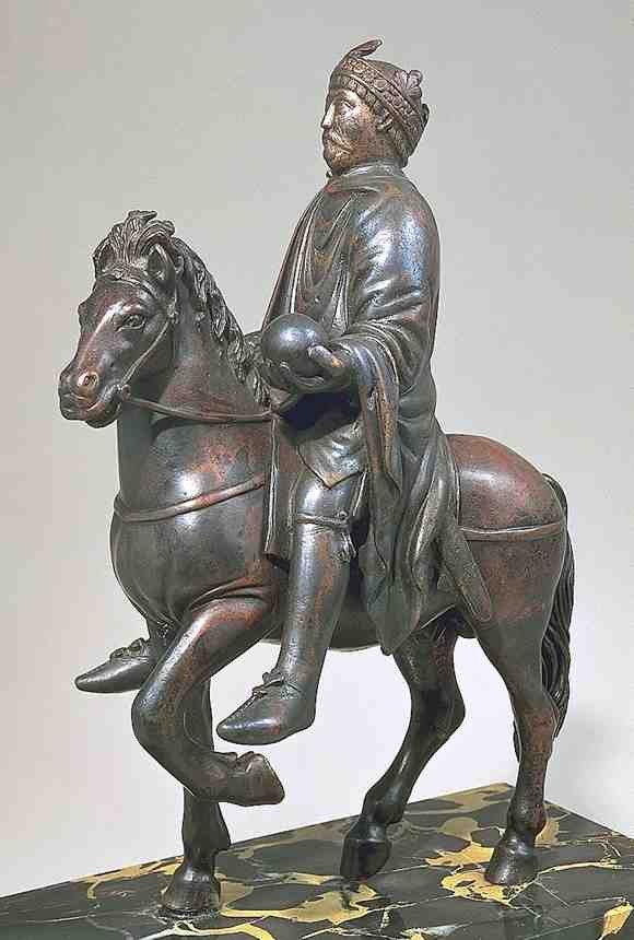 Reiterstatuette des Kaisers, Bronze, 9.Jhdt.