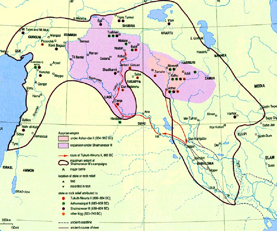 Zur Zeit Assur-Dan II war Assyrien noch auf das winzige Kerngebiet um Ninive und Assur beschränkt
