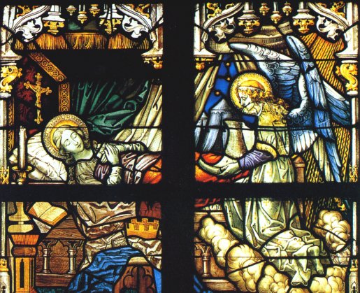 Das Traumgesicht der Ida, Glasfenster in ihrer Kapelle in Herzfeld, 1903